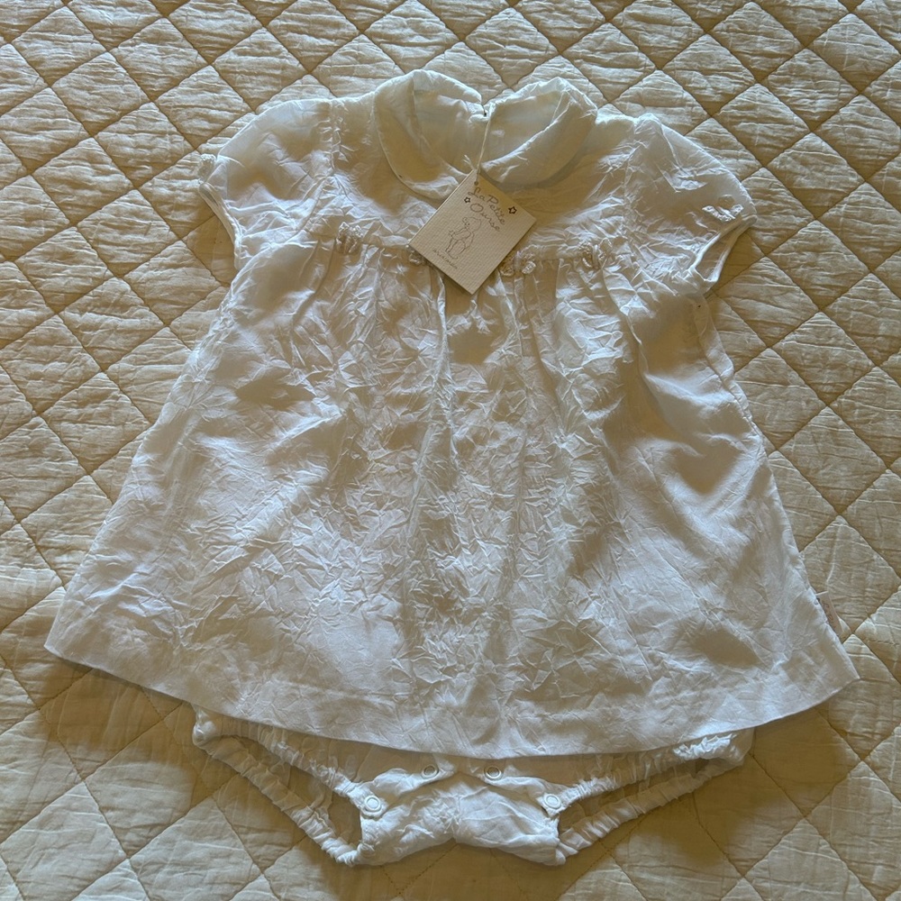 La Petite Ourse Vintage Christening Onesie Outfit Size 18 Months New With Tag